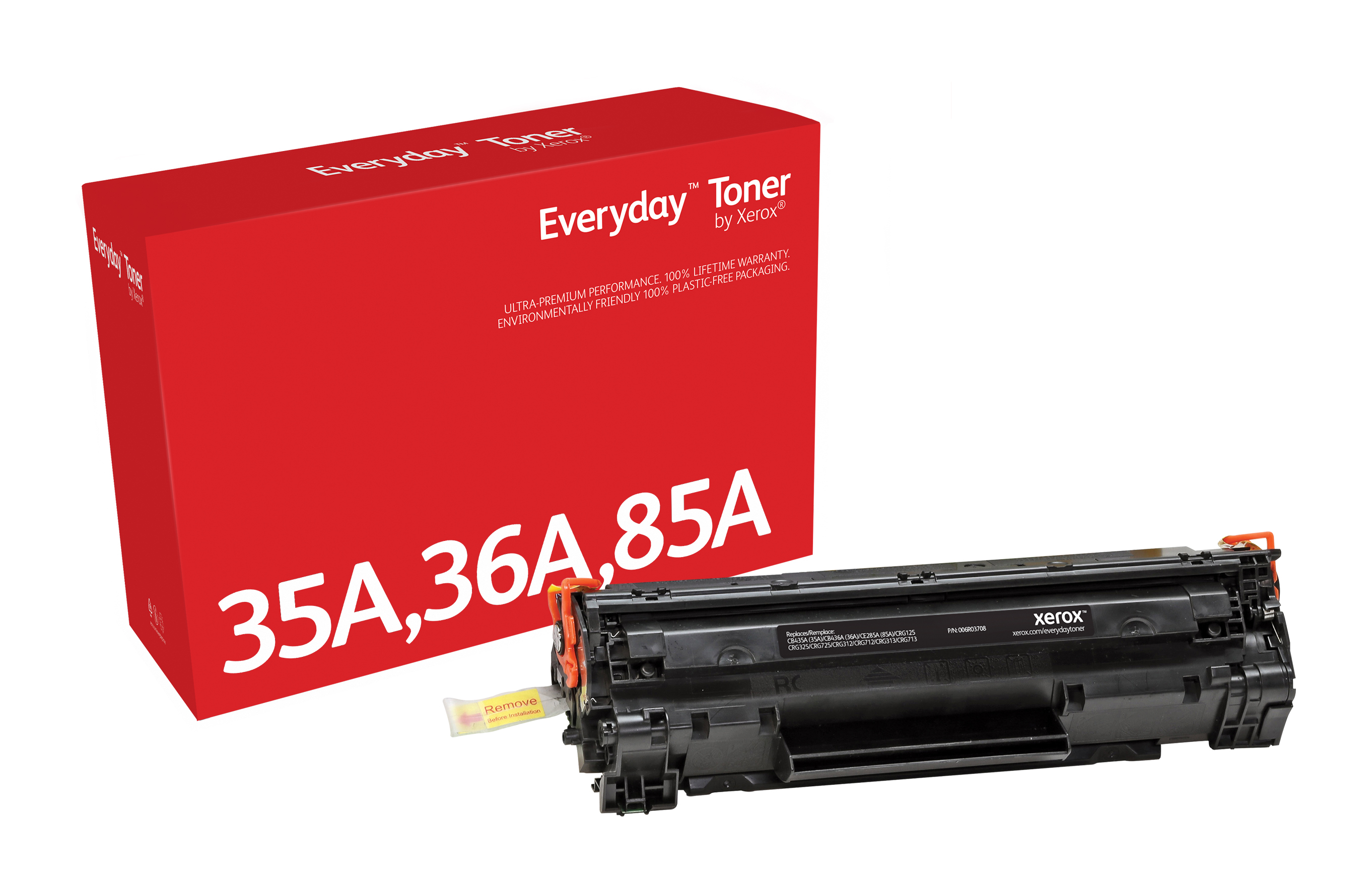 Toner Everyday™Negro di Xerox compatibile con 35A/ 36A/ 85A/ (CB435A/  CB436A/ CE285A/ CRG-125), Rendimiento estándar 006R03708 Genuine Xerox  Supplies