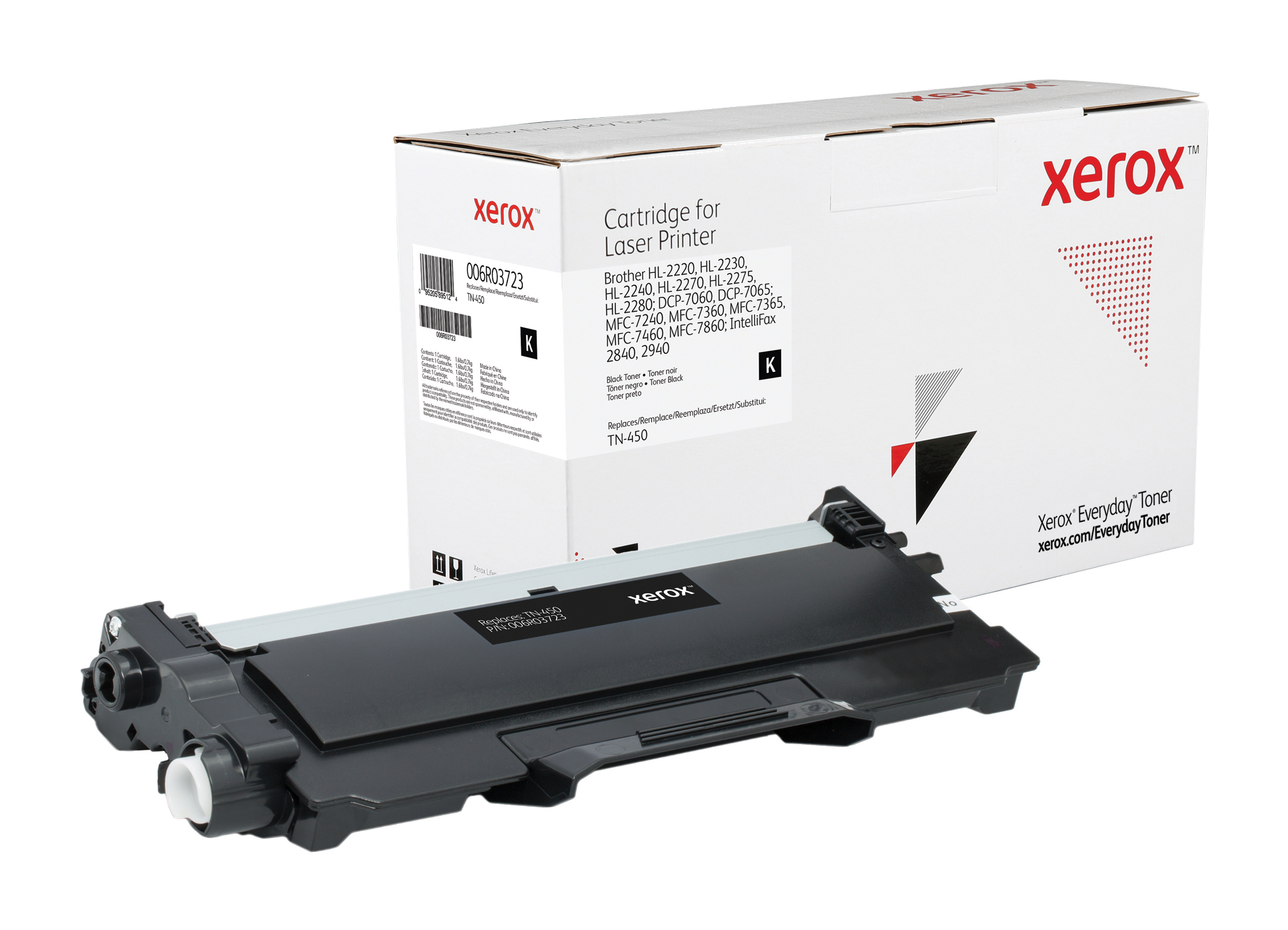 Everyday Black Standard Yield Toner, replacement for Brother TN-450, from  Xerox, 2600 pages 006R03723 by Xerox