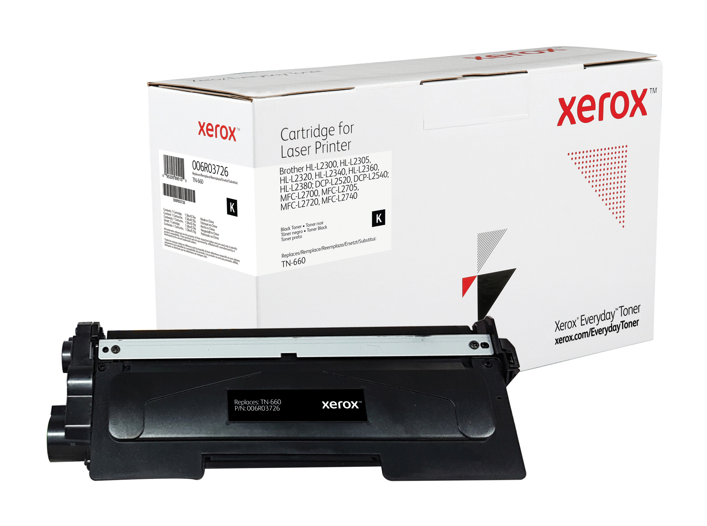 Everyday Black Toner compatible with Brother TN-660, Standard Yield  006R03726 by Xerox