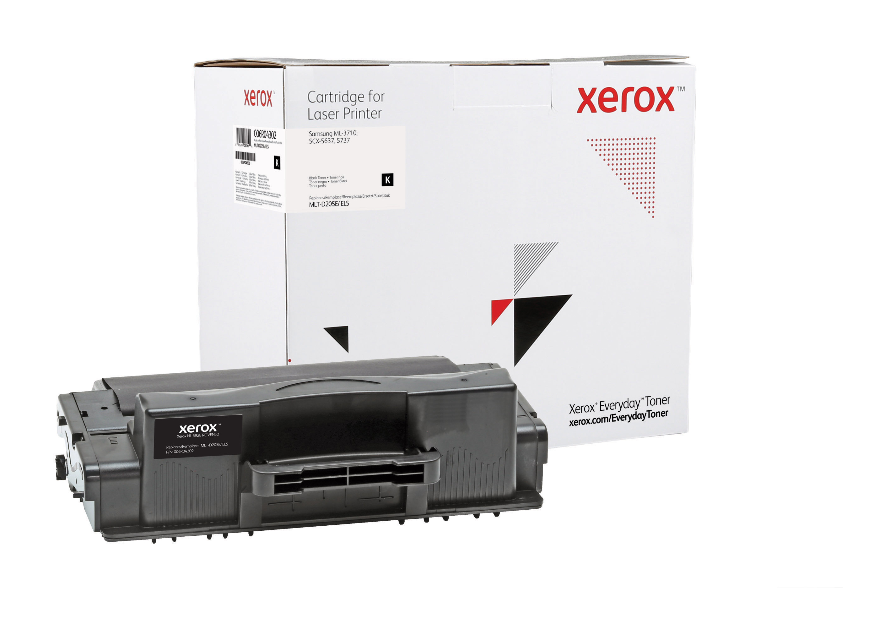 Everyday Black Extra High Yield Toner, replacement for Samsung MLT-D205E,  from Xerox, 10000 pages 006R04302 by Xerox