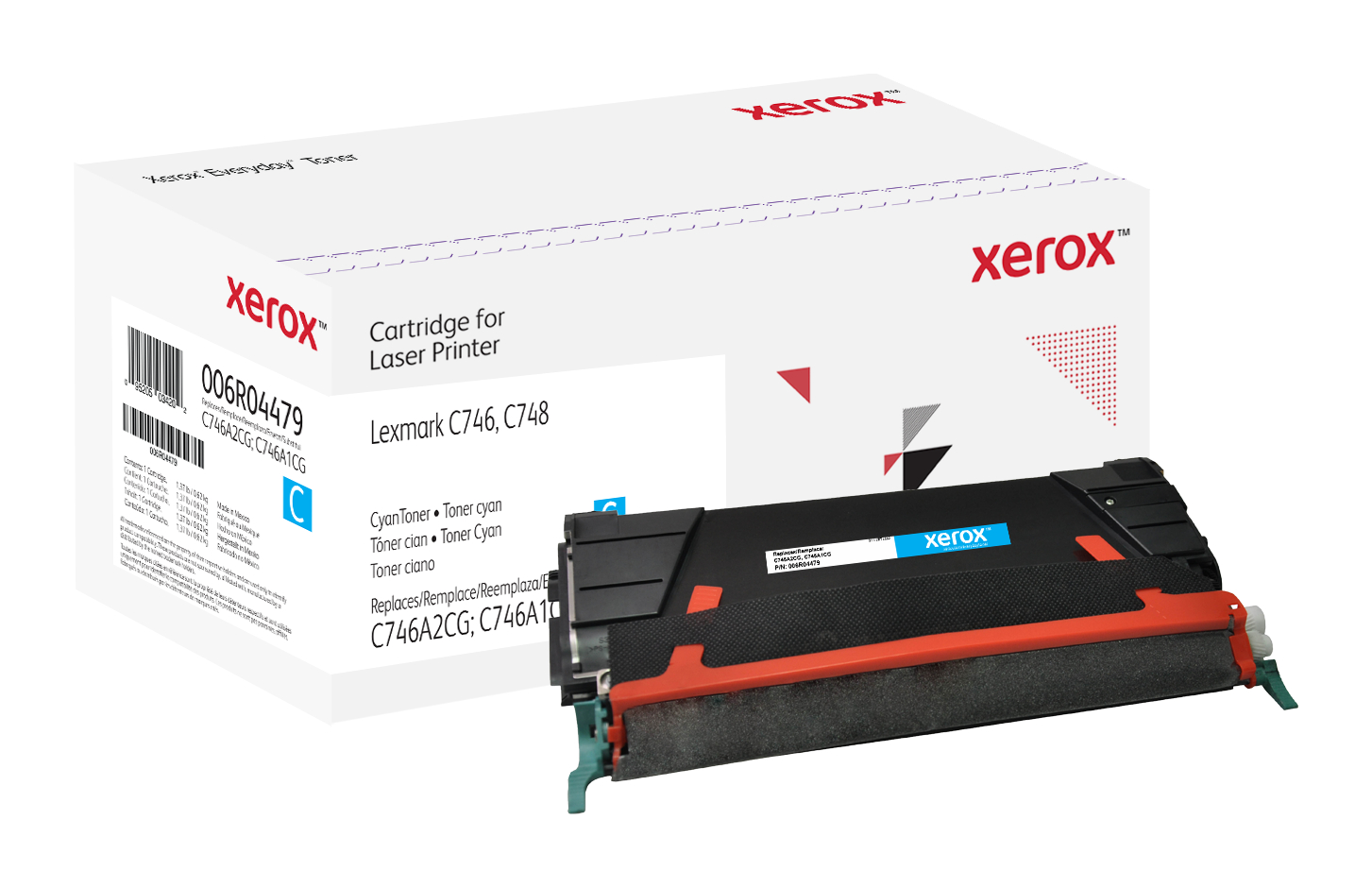 Toner Everyday Cyan compatible avec Lexmark C746A2CG; C746A1CG, Grande  capacité 006R04479 Genuine Xerox Supplies
