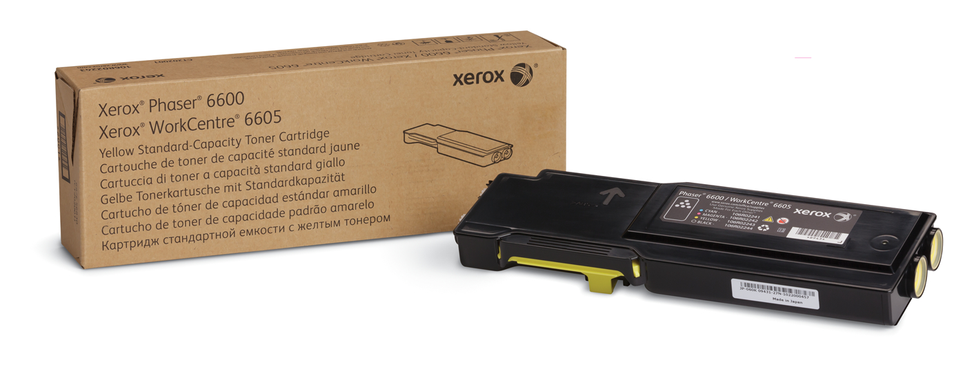 Phaser 6600/WorkCentre 6605, Std Capacity Yellow Toner Cartridge 106R02243  Genuine Xerox Supplies