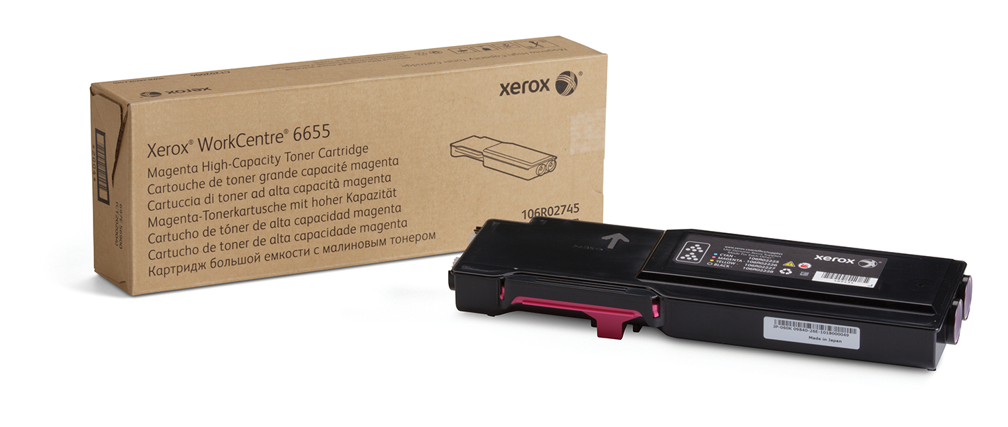 Magenta High Capacity Toner Cartridge, WorkCentre 6655, (7,500 Pages)  106R02745 Genuine Xerox Supplies