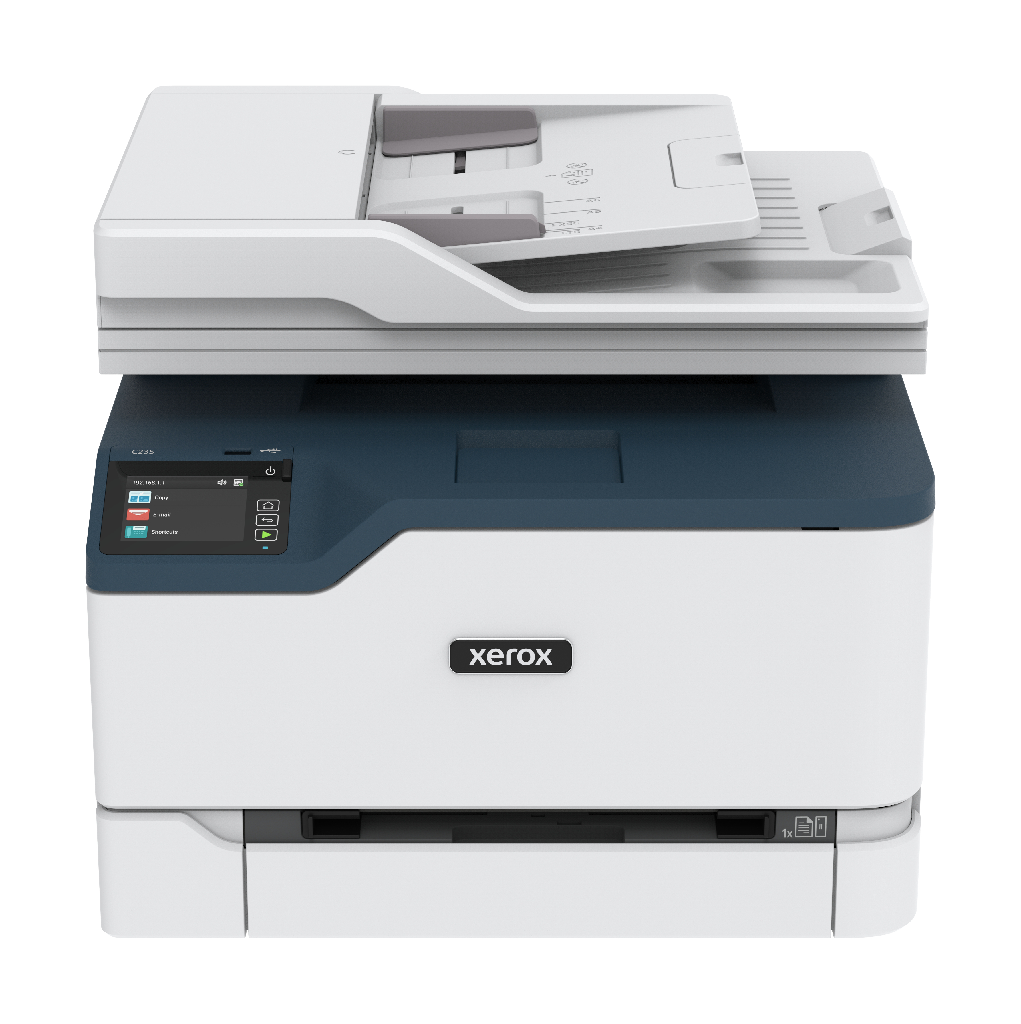 Xerox C235 A4 22ppm Sem fios Cópia/Impressão/Digitalização/Fax PS3 PCL5e/6  ADF 2 bandejas Total 251 folhas C235V/DNI - Xerox